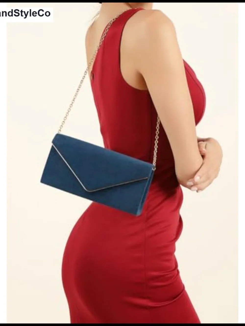 Women's Suede Envelope Clutch Evening Bag Shoulder Handbag Party Chain Crossbody